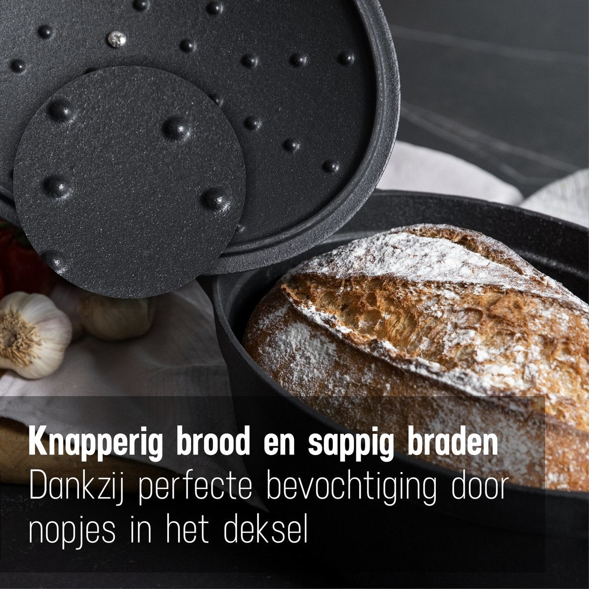 Daumonet Gietijzeren Braadpan 3L Ovaal - Inductie Sudderpan Zwart - Ø29CM - Hittebestendig tot 300°C - Zwart