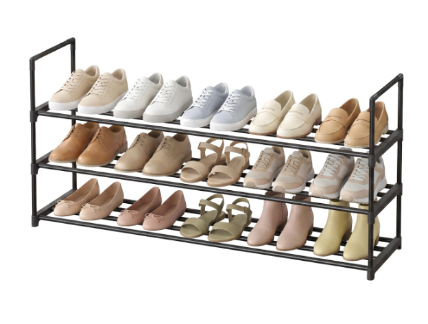 JOYFURNOS Schoenenrek 3-Laags - Zwart - 30 x 116 x 55 cm - Tot 18 Paar Schoenen