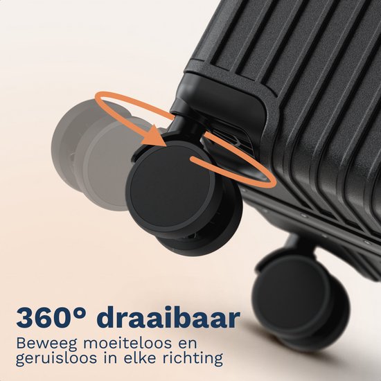 TRVLMORE Premium Reiskoffer - 72 L - Dubbel TSA-slot - Zwart