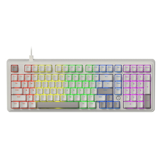 Ajazz AK980 Mechanisch Toetsenbord - 98% Layout - Hot-Swap - RGB - Wit/Grijs