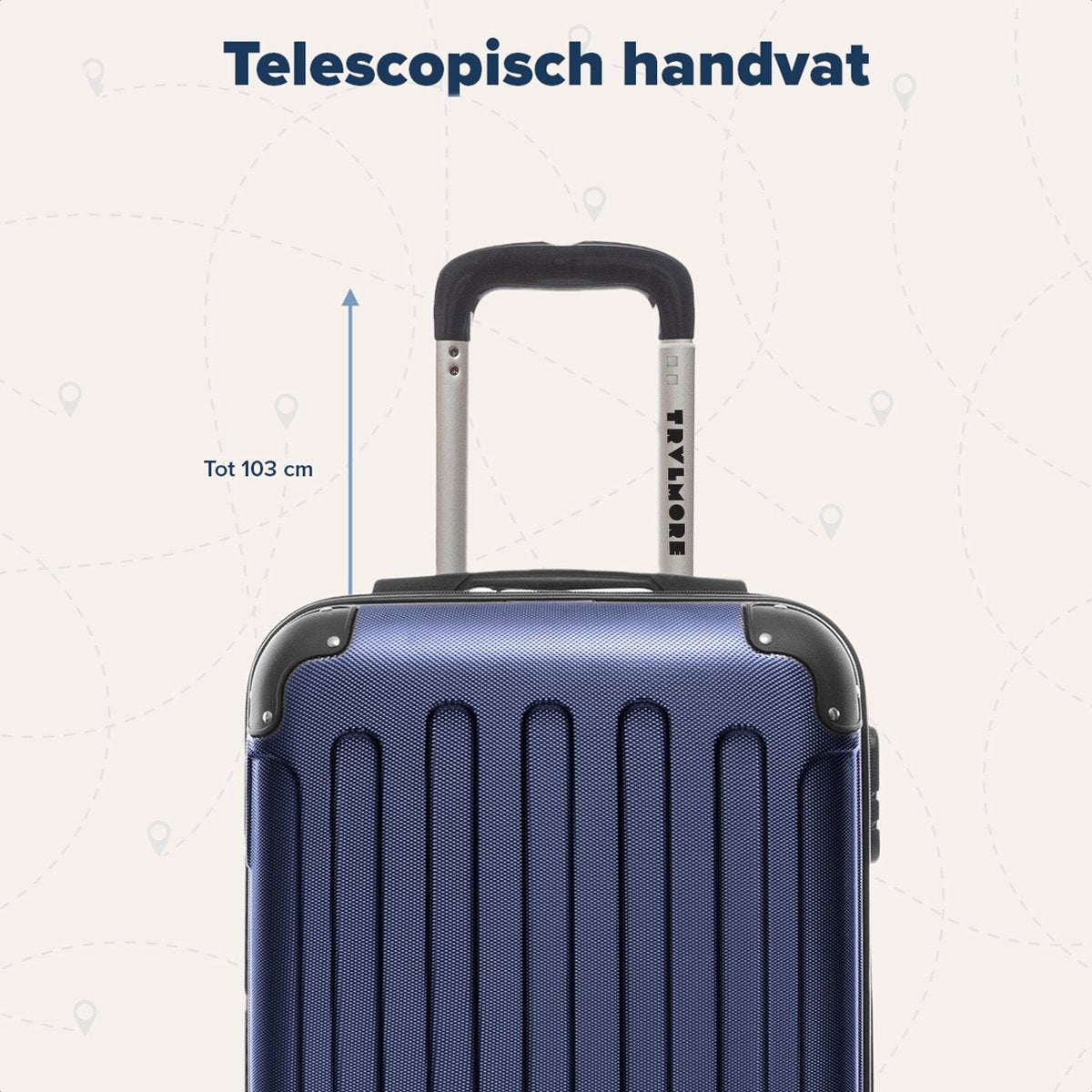TRVLMORE Kofferset - 2 Delig - 38L Handbagage + 110L Ruimbagage - Donkerblauw