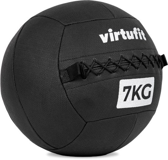 VirtuFit Wall Ball Pro - 7 kg - Fitness - Hyrox Training - Zwart - Gewichtsbal - Krachtbal - Trainingsbal - Wall Ball - Medicijn Bal