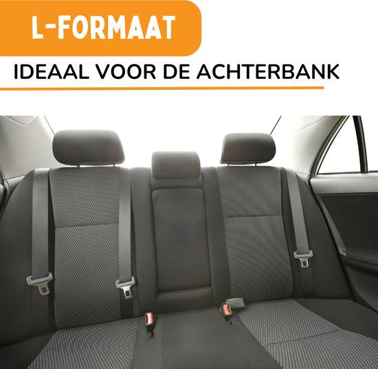 By Cee Cee Autostoel Hond Deluxe - Hondenmand Auto Met Veiligheidsriempje - Automand Hond - Hondenstoel - Autozitje - Donkergrijs - Maat L