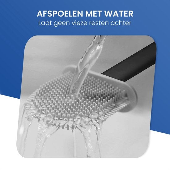 Roegaarden WC Borstel met Houder – Toiletborstel – Siliconen – Vrijstaand En Hangend – Zwart