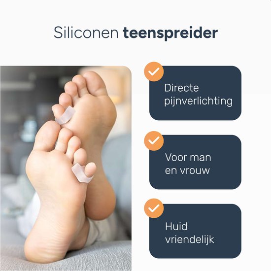 Alyze Teenspreider Siliconen - 2 Stuks - Hallux Valgus Corrector - Teenbeschermer - Tenenspreiders - Teencorrector - Hamerteen Brace - Persoonlijke Verzorging