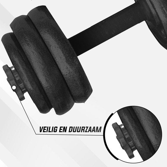 Fitby Dumbells 20KG - Dumbbells - Gewichten set - Verstelbare Dumbells - Halterset - Dumbell Set - Gietijzer - Inclusief Opbergkoffer
