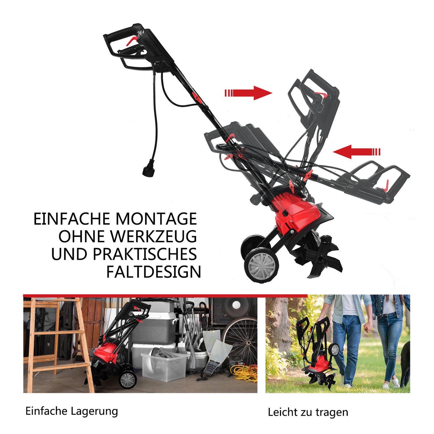 Coast Elektrische Bodemfrees en Cultivator - Mini-cultivator - Rood & Zwart
