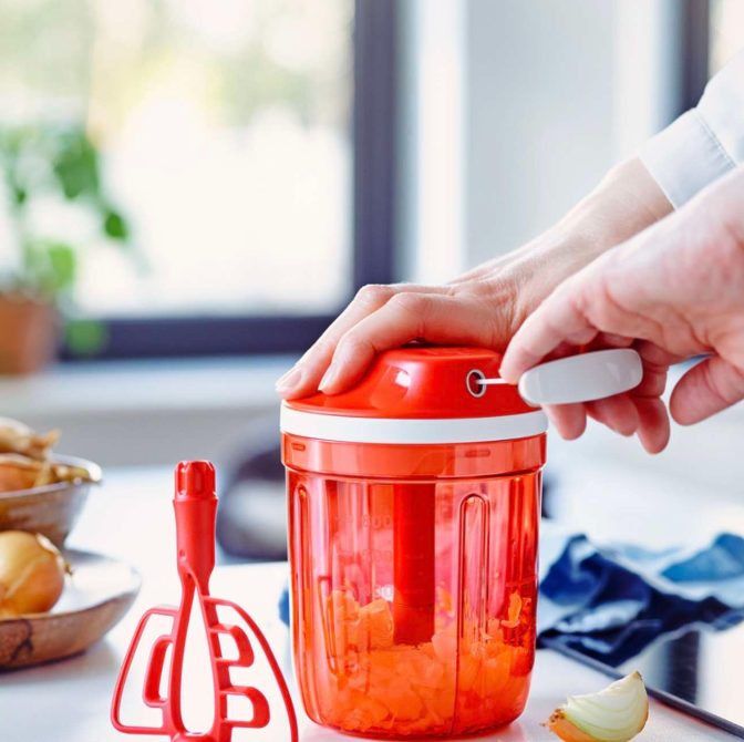 Tupperware SuperSonic Chopper Medium - 730 ml - 3 Messen - Rood