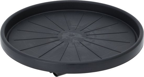 Pro Garden Plantentrolley - kunststof - donkergrijs - rond - D35 cm - tot 50 kilo