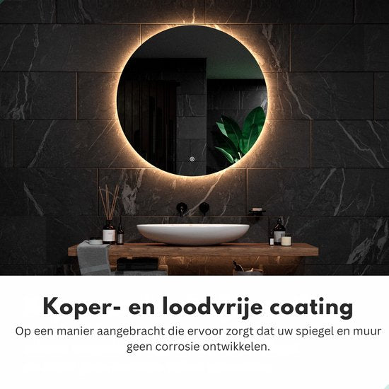 Mirlux Badkamerspiegel met LED Verlichting & Verwarming – Wandspiegel Rond – Anti Condens Douchespiegel - 100CM
