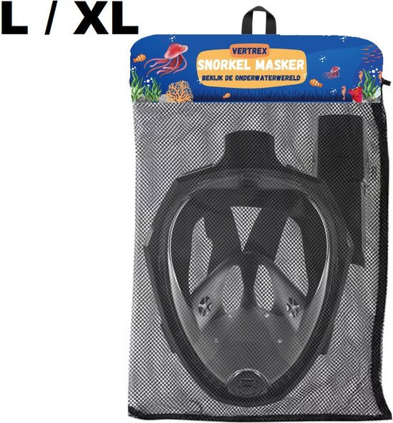 Vertrex Duikbril met Snorkel L/XL - Snorkel - Duikmasker Volwassenen en Kinderen - Snorkelmasker Kind - Snorkelmaskers