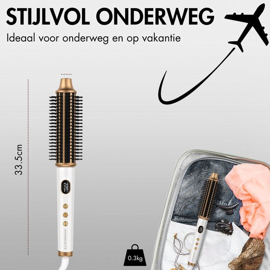 Sansbeauté® Blowout 3-in-1 Thermal Brush 38 mm - Keramische Warmteborstel - Multistyler - Airstyler - Krulborstel - Haarborstel - Stijlborstel - Warmteborstel - Volume en Krullen - Roterende Kabel