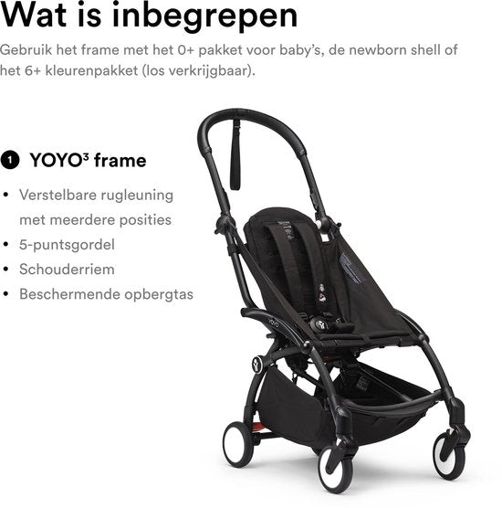 Stokke® YOYO 3 Frame Lichte Plooibuggy | Zwart