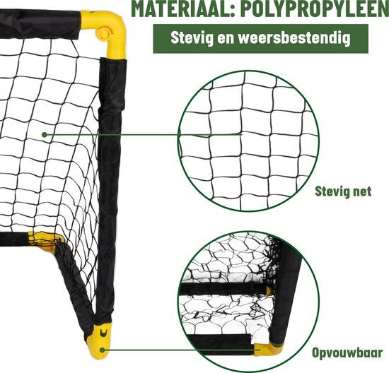 Umbro Voetbaldoel - Voetbalgoal 90 x 59 x 61 cm - Voetbal Goal Opvouwbaar - Makkelijk op te Bergen - Voetbal Training Doel voor Kinderen en Volwassenen - Kunststof - Zwart/ Geel