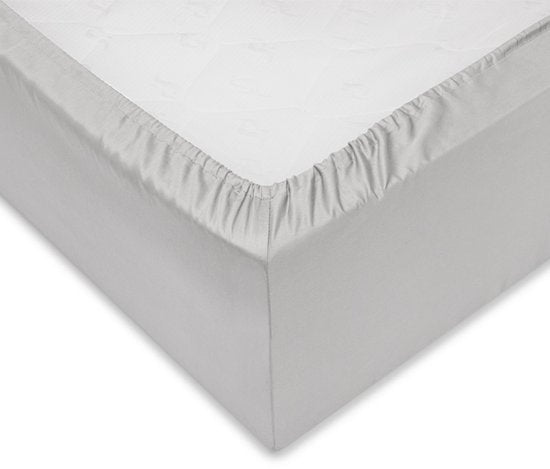 Zohome Hoeslaken Satinado - Onderlaken 1 persoons - 90x200 - 100% Katoen-Satijn - Grijs