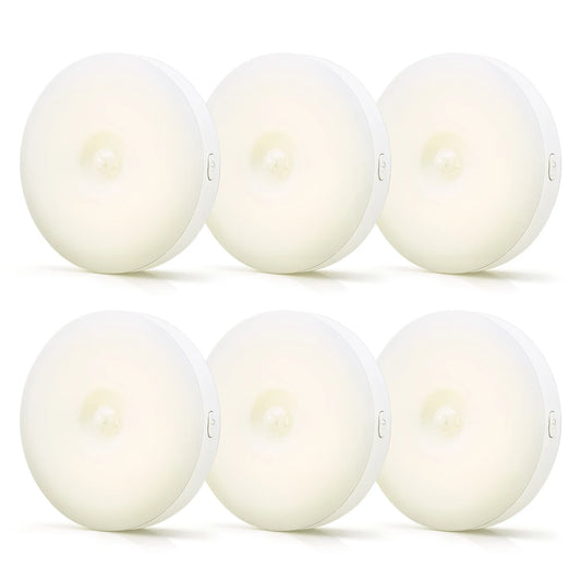 VIVREAL Nachtlampjes 6-Pack NL-02 – Zachte Sfeerverlichting – ABS+PC – Compact & Draadlo