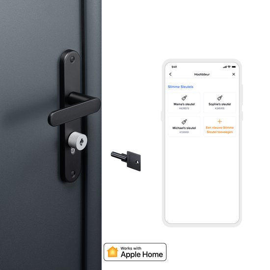 Netatmo Elektrisch deurslot - Slim Deurslot - 3 Sleutels - Slimme Sleutels - NFC-sleutel - Toegang delen - Apple Homekit - Silver