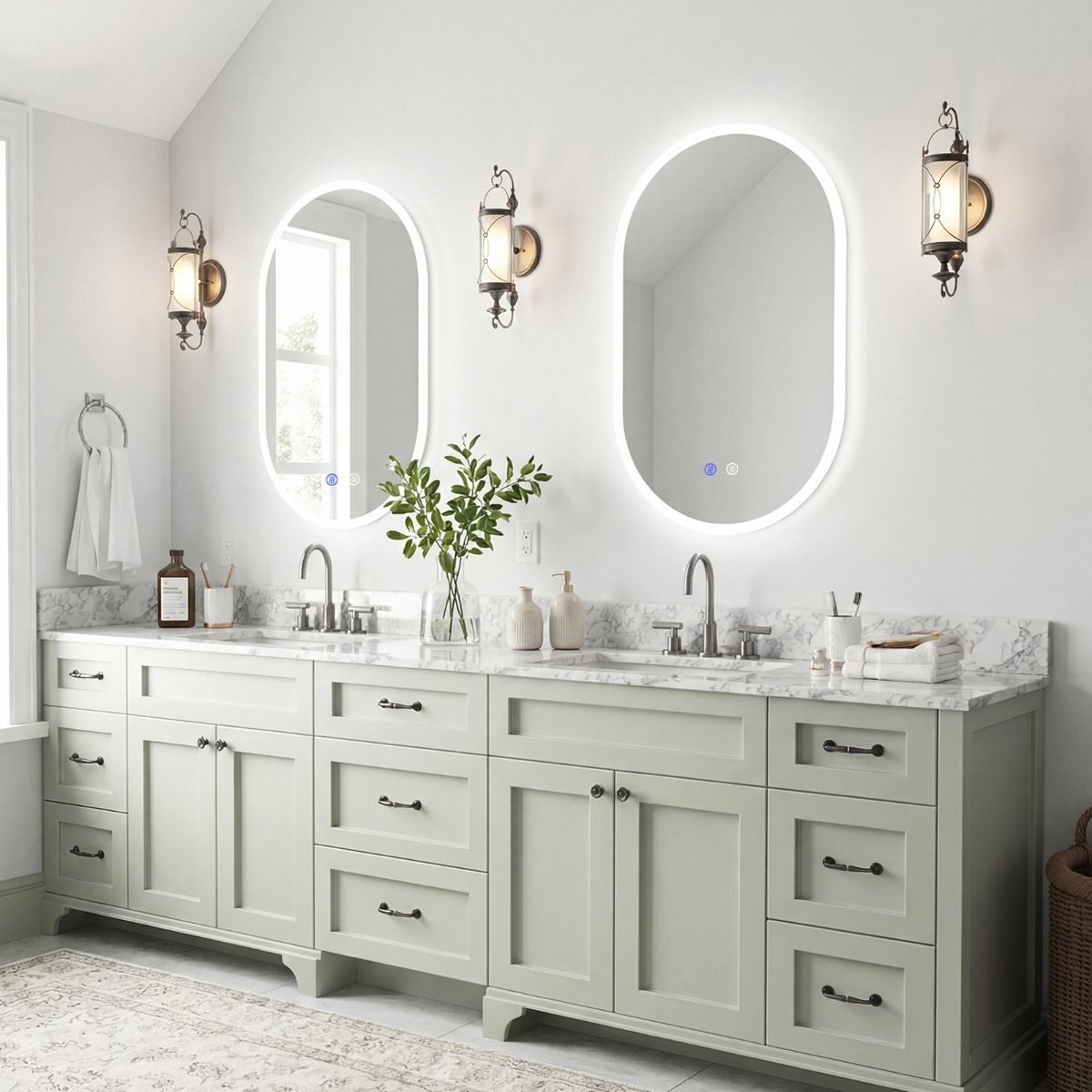 Coast Badkamerspiegel met LED-verlichting - anticondensfunctie - touchbediening - 90 x 55 cm - zilver