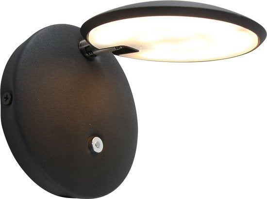 Steinhauer Zenith LED - Wandlamp Modern - Zwart - H:12cm - Ø:12cm - Universeel - Voor Binnen - Metaal - Wandlampen - Slaapkamer - Woonkamer