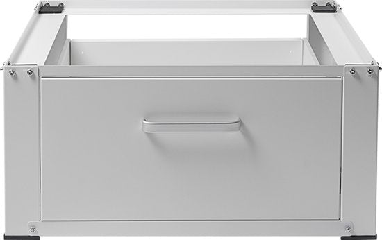 Vonia Wasmachine Verhoger - Wasmachine Verhoger met lade - Wasmachine Sokkel - Wasmachine Kast - Wasmachine ombouw - 63x54x31 - Wit
