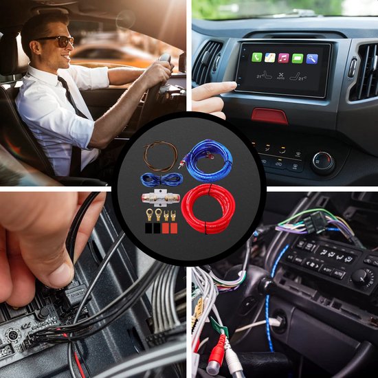 Skoov Bedradingset voor auto Subwoofer en Versterker - Kabelset - Compleet Audio Bedradingsset - Geschikt voor Autogeluidssystemen