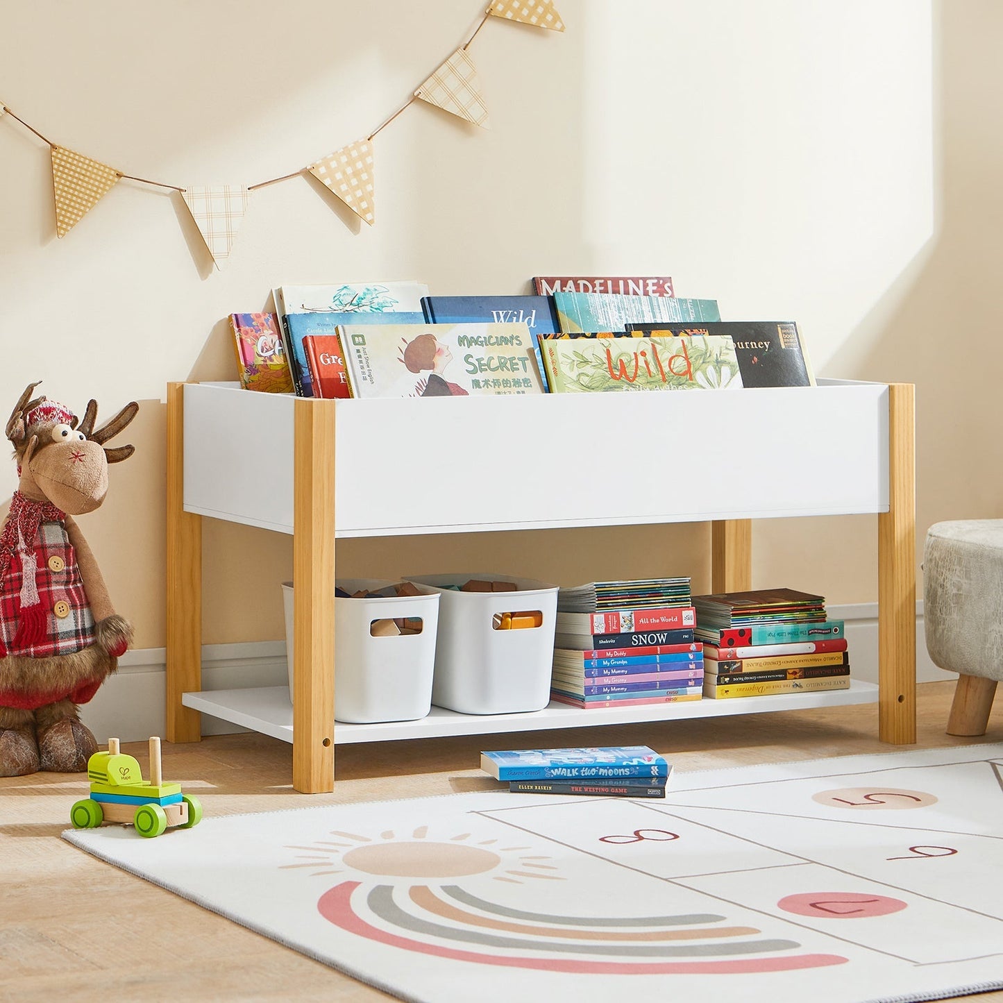 SoBuy Kinderboekenkast - 2 Laags - 85 x 42 x 45 cm