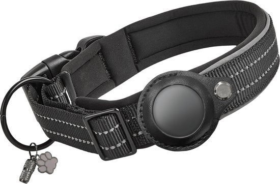 Vulpes Goods® Pets - Hondenhalsband geschikt voor Apple AirTag - Apple Airtag Halsband voor Honden Pro - Veilig, lichtgewicht, reflecterend & comfortabel - Anti-kras en Waterbestendig - Incl. 2 accessoires - 43-51 CM - L