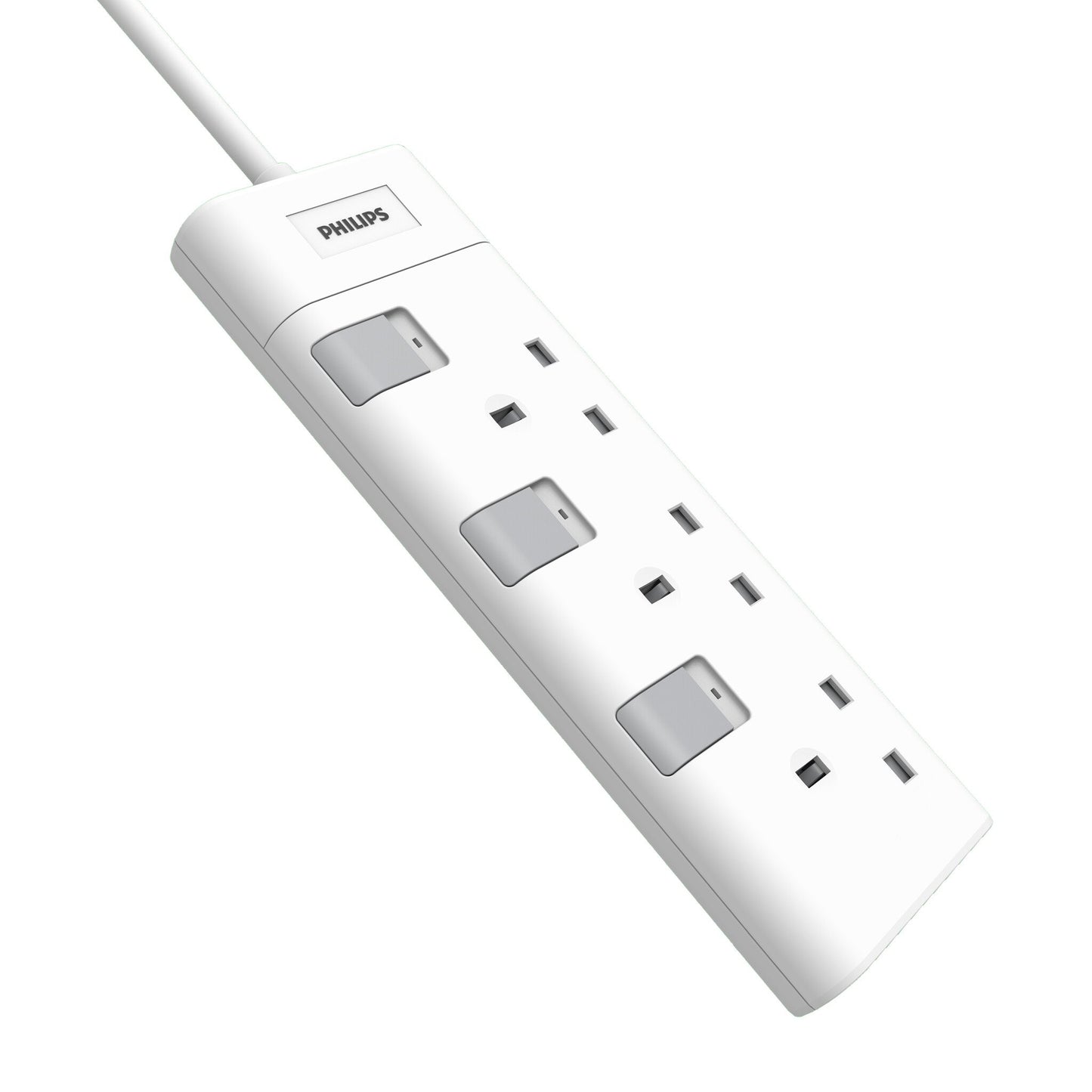 Philips 3-weg Stekkerdoos 230V – 2 Meter Kabel – Stopcontact Uitbreiding