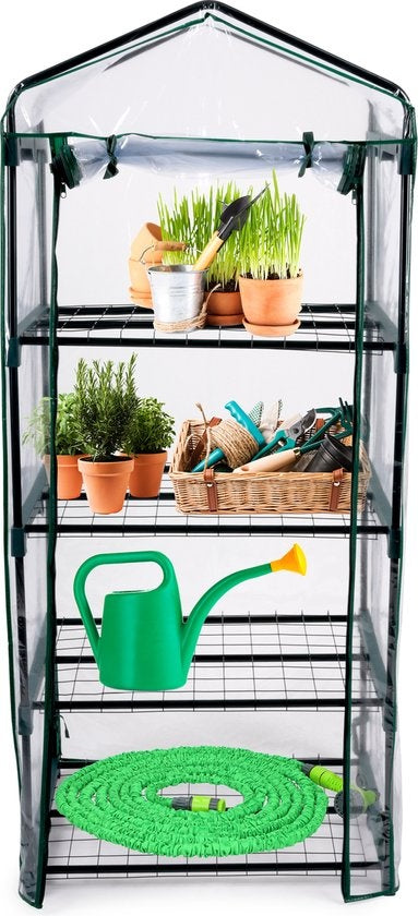 Kinzo Garden - Plastic broeikas - Serre van 4 verdiepingen - 69 x 49 x 160 cm - Groen