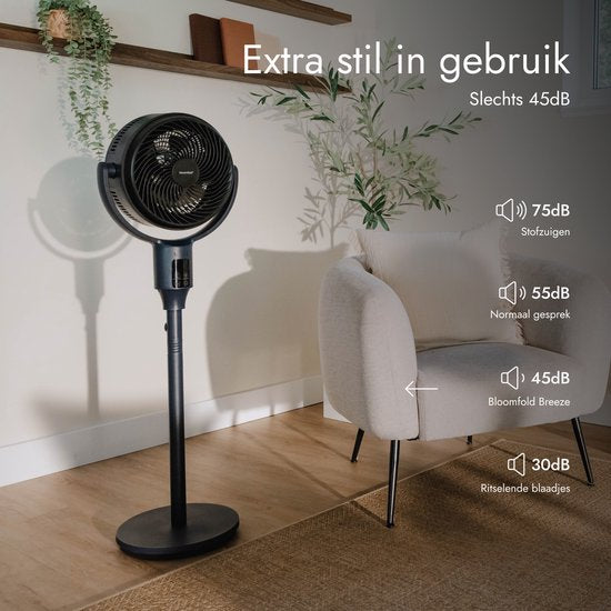 Bloomfold Breeze Ventilator - 108 cm - Midnight Blue - Touch Bediening - 3D Oscillatie - Timer - 9 Snelheidsstanden