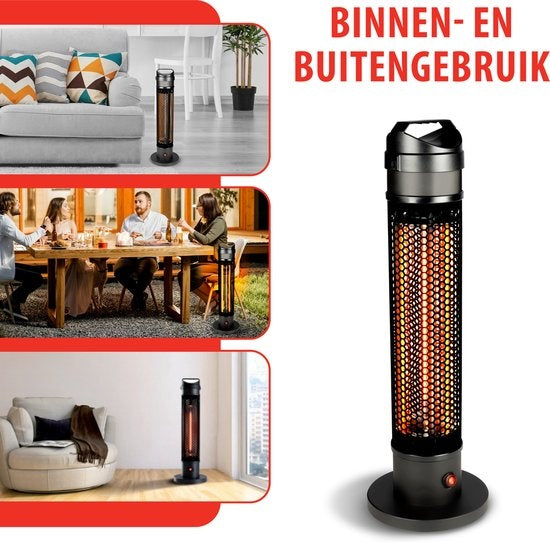 alpina Heater Terrasverwarmer - Infrarood Verwarming - IP44 Spatwaterdicht - 800W