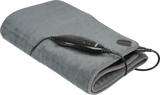 Tristar BW-4772 Elektrisch stoeldeken - Warmtedeken - Wasmachinebestendig - Anti-slip - 110 x 40cm - Fleece -Grijs - Verwarmd Onderrug - Voor 1 stoel/persoon