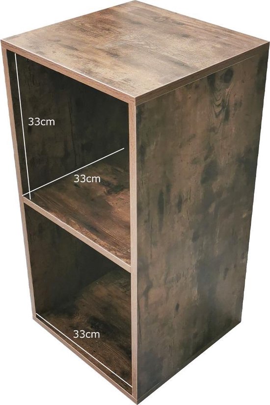 VDD -  Platen opbergkast - 2 vakken - 36 x 34.5  x 70.5 cm - Walnoot
