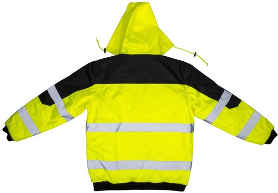 Dunlop Veiligheidsjas XL Veiligheidshesje voor Volwassenen Functioneel Ontwerp met Zakken Fluorescerend Comfortabele en Universele Pasvorm PES-Kunststof Geel