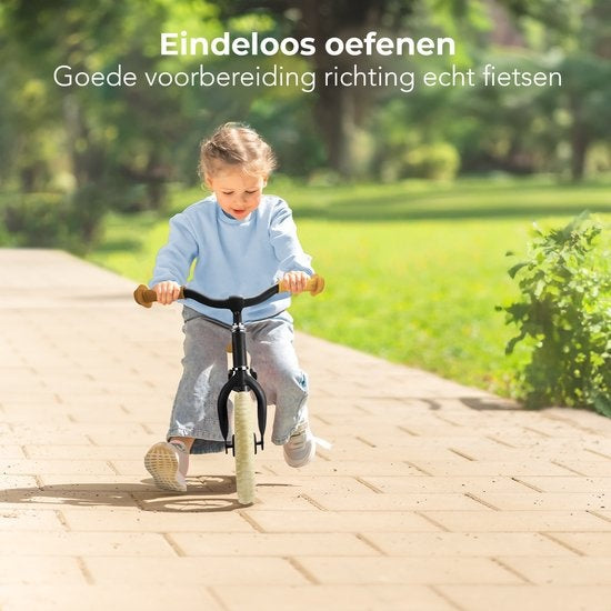 LifeGoods KiddyCruiser Loopfiets - 2 jaar - Jongens en Meisjes - Balance Bike - Zwart