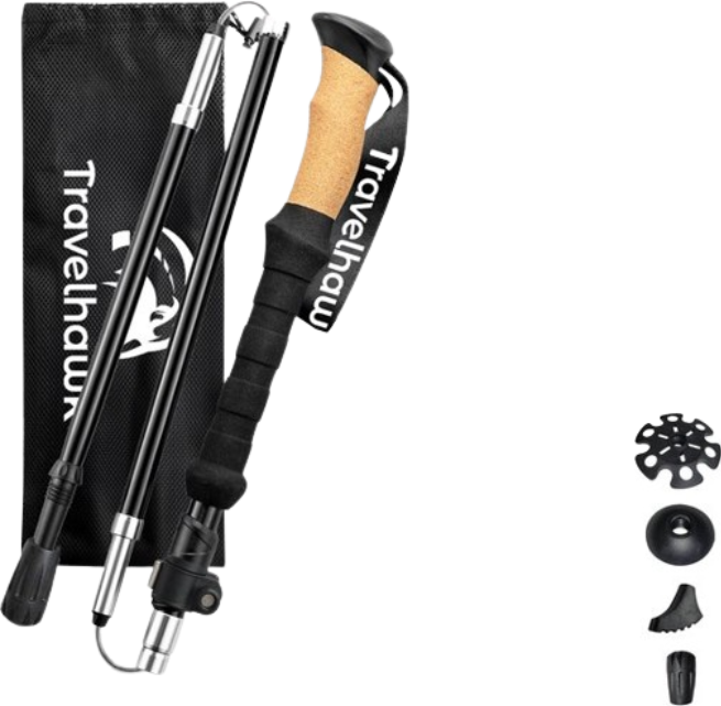 Travelhawk Nordic Walking Stokken Trekkingstokken - Hiking - Wandelstokken - Trekking - Verstelbaar - Opvouwbaar - Alternatief Telescopisch en Inschuifbaar