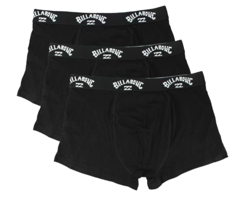 Billabong 3x Boxershorts voor heren - maat L - zwart - 95% katoen, 5% elastaan