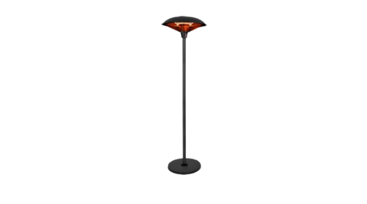 VONROC – Terrasverwarmer Staand – 2000 W & 360 Graden Straling – Voorzien Van 3 Standen En Kantelbeveiliging – Voor Veranda En Overkapping – Matzwart Metaal