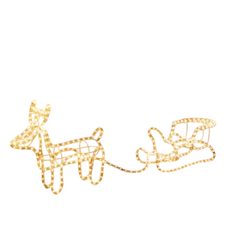 Kerstverlichting Rendier met Slee 44x48 cm - Warm Wit LED - 324 Lichten - Voor Binnen en Buiten