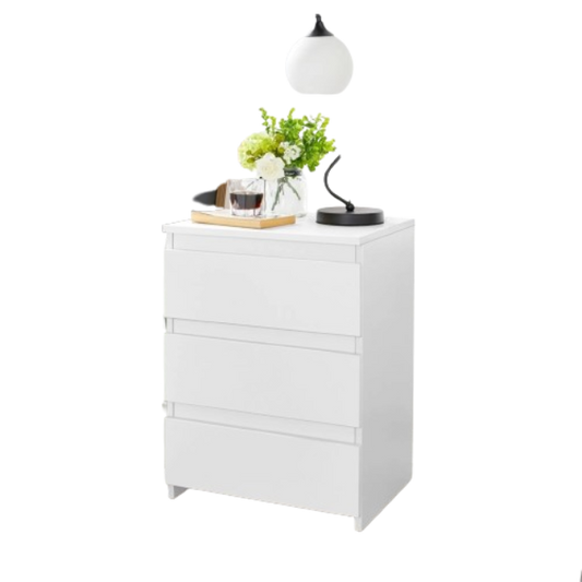Yaheetech Nachttafel met 3 Lades - Wit - 45,5 x 35,5 x 60,5 cm