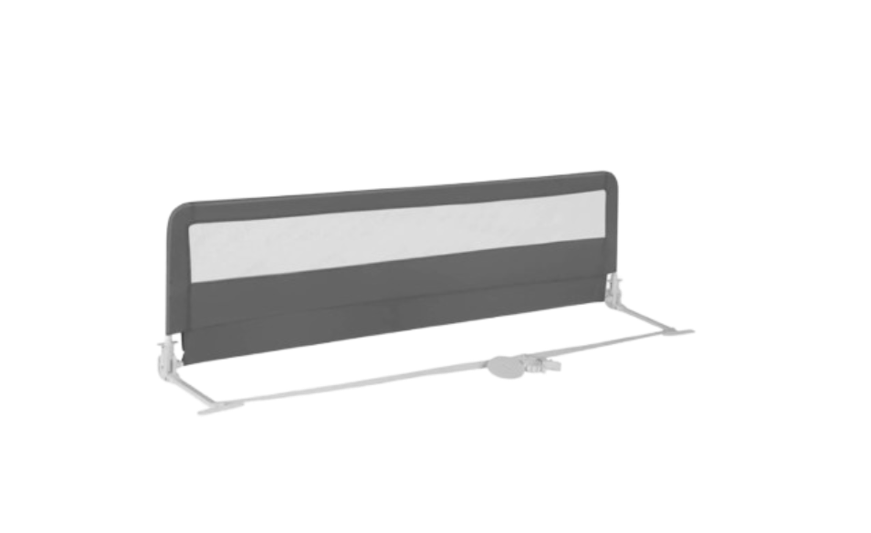 Coast Bedhekje 180 cm – Opvouwbaar Kinder Bedhek met Veiligheidsgordel – Grijs – 180 x 41 x 55 cm
