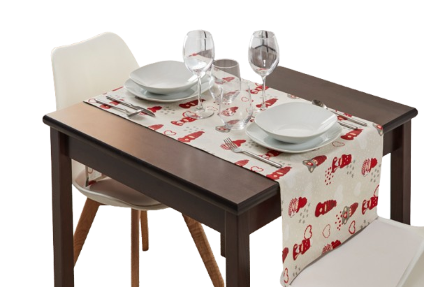 Dekor Kerst Tafelkleed Kerstgnome Print – 45 x 140 cm – kerstprint
