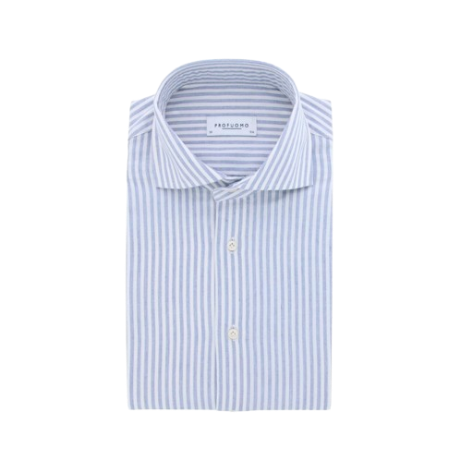 PROFUOMO HEMD BLAUW STREEP Maat 27/31