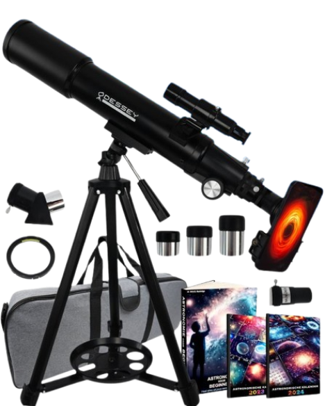 Odessey Black Hole Edition Telescoop – 250x Zoom – Refractor Sterrenkijker voor Kinderen en Volwassenen