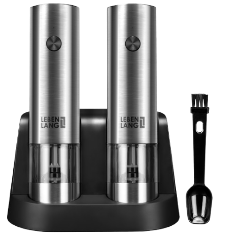 LEBENLANG Elektrisch Zout- en Pepermolen Set – Luxe, Stijlvol & Gebruiksvriendelijk – Perfect voor Keuken en Eetkamer