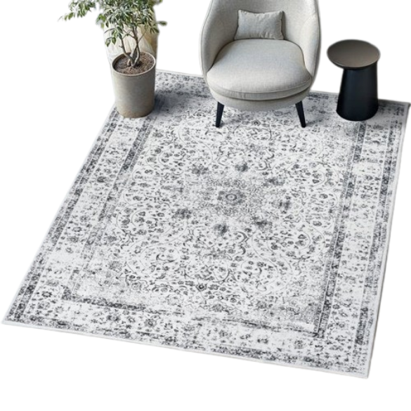 tectake - Vintage design tapijt - laagpolig vloerkleed - Aliya - 200cm x 274cm - grijs