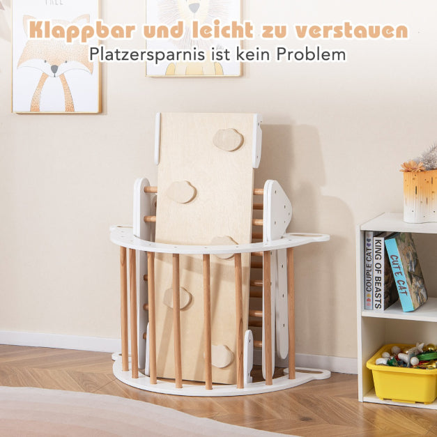 Coast Kletterset – Kletterdreieck 75x55x64 cm, Kletterbogen 89x52x44 cm, Rampe 98x40 cm – Buchenhout, Wit/Naturel