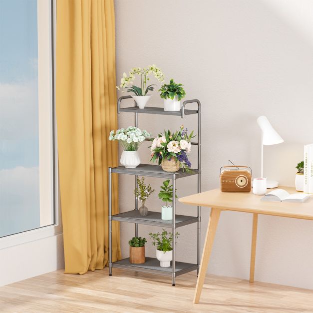 Coast Keukenrek – 4 Planken – 60 x 34,5 x 136 cm – Grijs