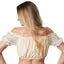 DressForFun Dirndlblouse Tyroler Hanne – Voorzien Van Carmen-halslijn En Kanten Ruches En Satijnen Lint – Voor Oktoberfest En Themafeesten – Beige Polyester En Katoen – Maat S