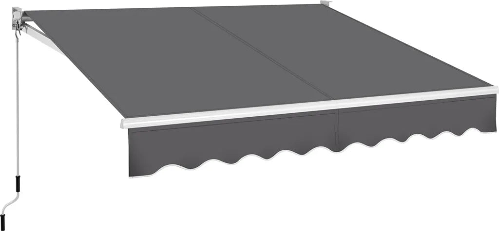 Yaheetech Knikarmscherm 300 × 250 cm – Donkergrijs – Handmatig Zonnescherm met Zwengel en Verstelbare Hoek 5–35°